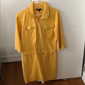 Yellow Sharagano dress with pockets